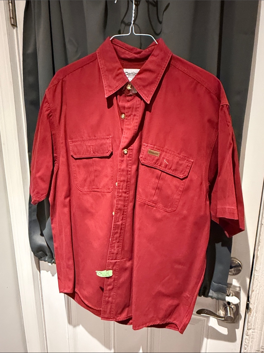 Carhartt Red Short-Sleeve Button-Down Work Shirt